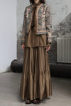 INTO THE EAST 25 Autumn/Winter Tussah Silk Silver Lotus Button Suit Short Jacket ITE-E1DGAW009GR21SU-LV Green